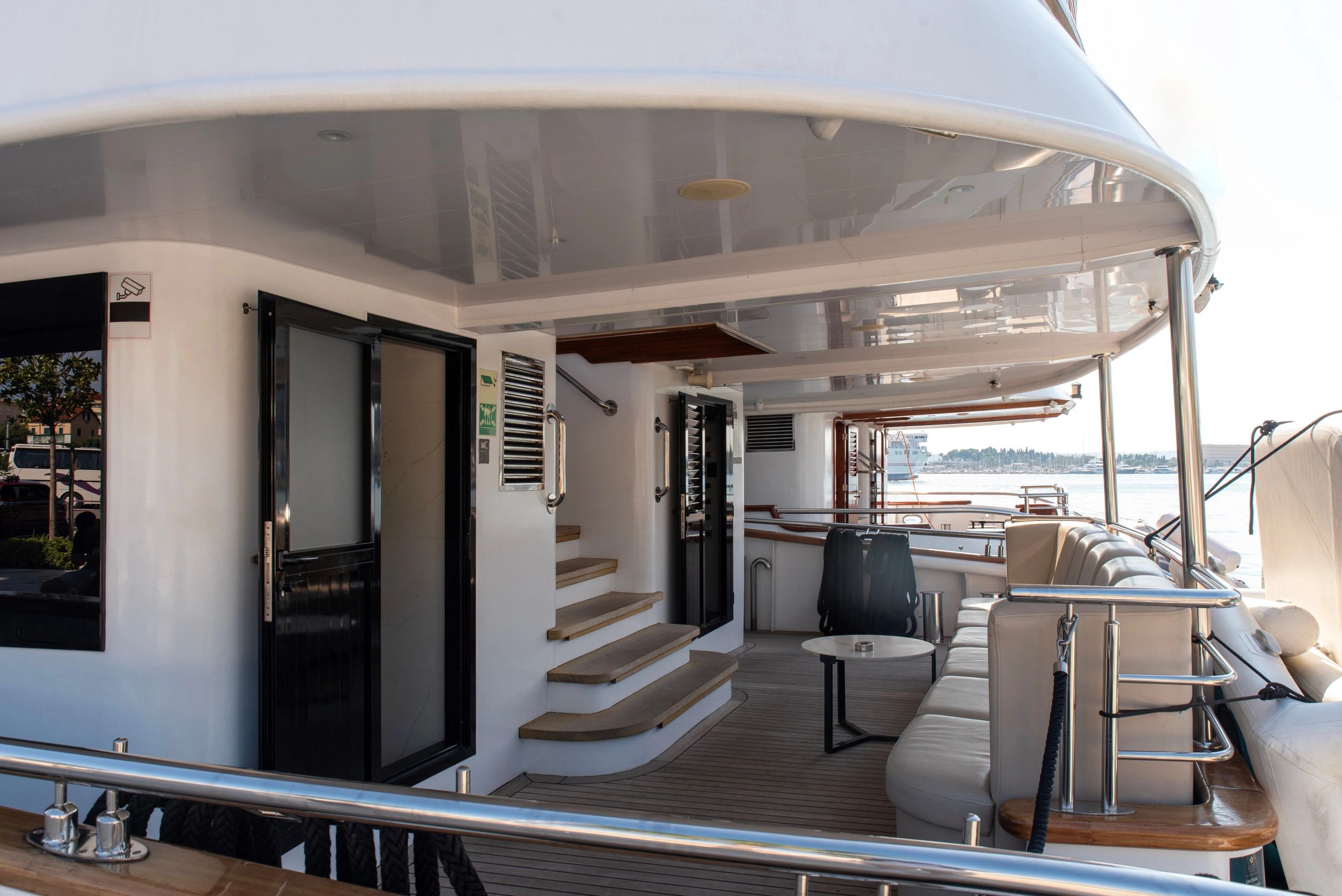 modern yacht interior and exterior